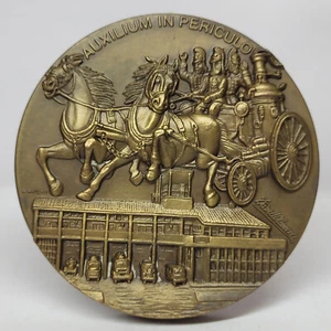 Viseu Feuerwehr Pferdewagen 150 Jahre Jubiläum 1827-1977 Bronzemedaille von David - Bild 1 von 6