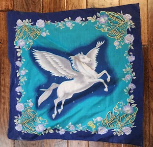 Bandana Pegasus Harley Davidson Made USA flowers kerchief hanky poly cottone - Picture 1 of 6