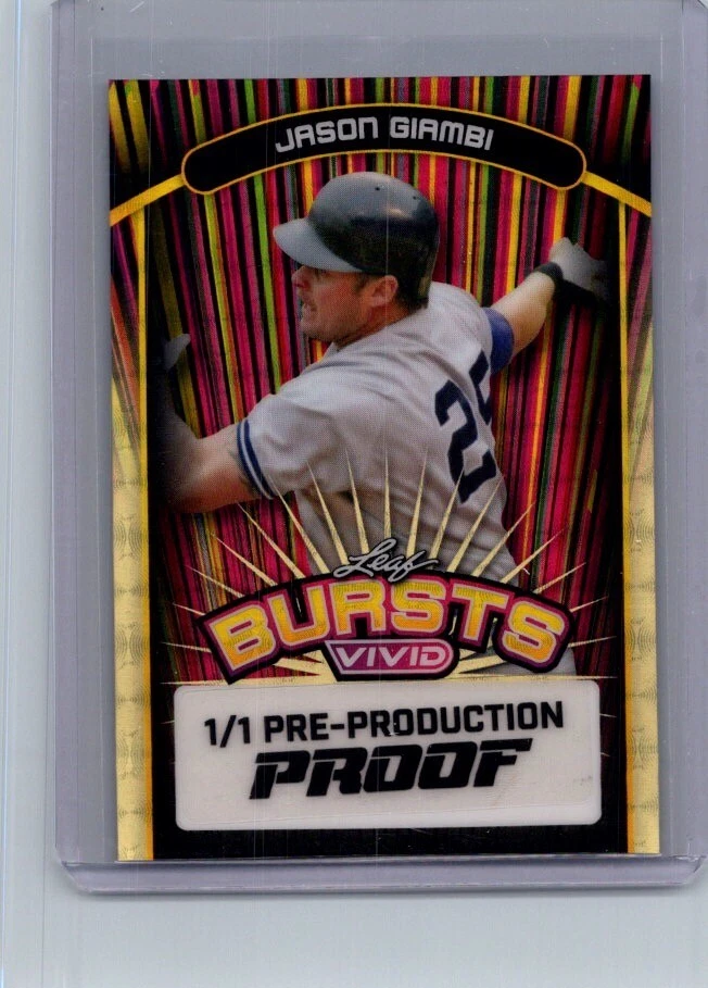 Jason Giambi Hoja Béisbol 1/1 Pre Producción Prueba Foto 1 de 1