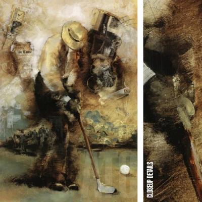 32W"x46H" SWINGIN' por ROYA AZIM - GOLF BIRDIE EAGLE ALBATROS BOGEY PUTT LONA Foto 1 de 4