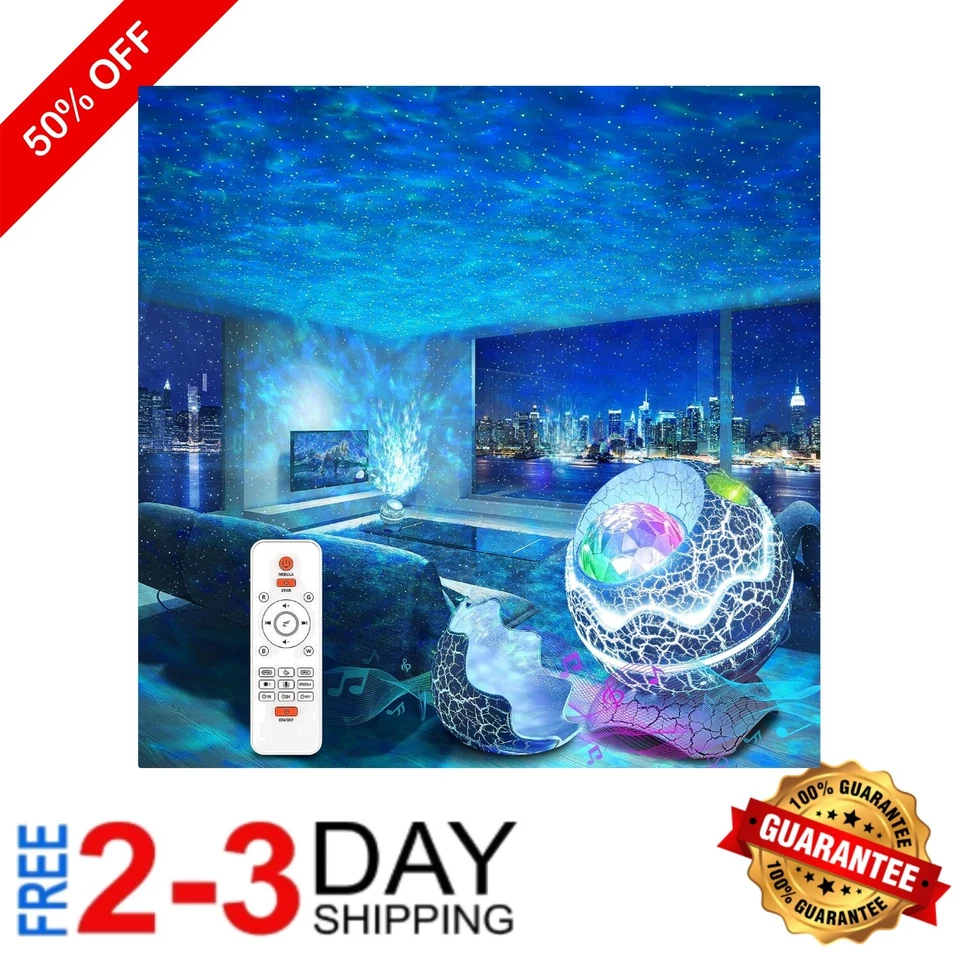 Soothing 4-in-1 Galaxy Projector: Night Light, Music Player & Timer for Bedrooms - Image 1 of 4