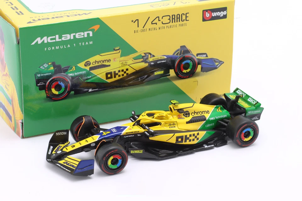 Lando Norris McLaren MCL38 #4 4th Monaco GP Formel 1 2024 1:43 Bburago - Bild 1 von 1