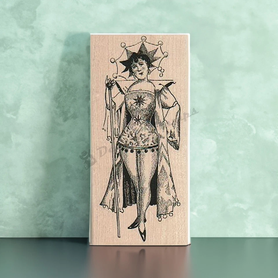 Mounted Rubber Stamp, Lady In Costume, Circus Lady, Steampunk Lady, Woman, Lady - Image 1 of 1