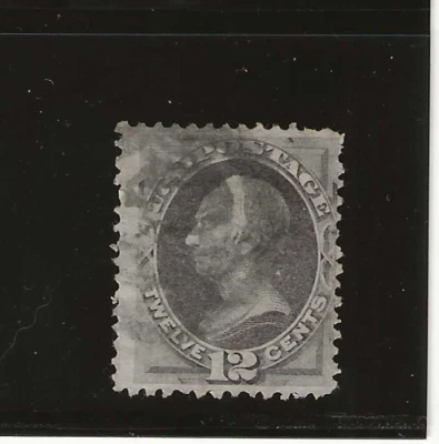 US Scott #151 used 12c dull violet Clay 1870 bank note, light cancel f/vf - Image 1 of 2