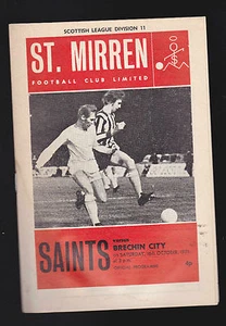 St Mirren Saints vs Brechin City (Scottish League Cup) Programme- Oct 16 1971  - Picture 1 of 1