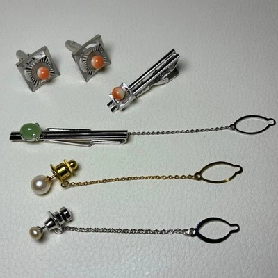 [Venta a granel] Gemelos corbata coral coral perla perla jade jade Foto 1 de 4