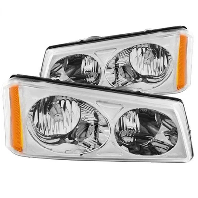Anzo 111010 Chrome Crystal Headlight fit for 03-06 Chevrolet Silverado/Avalanche Foto 1 de 4