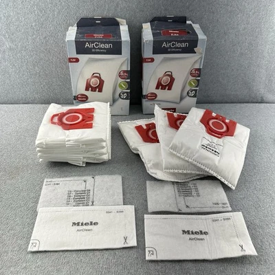 2x Miele FJM Vacuum Bags 3D AirClean 7 HEPA Bags & 4 Filters LOT - Image 1 of 4