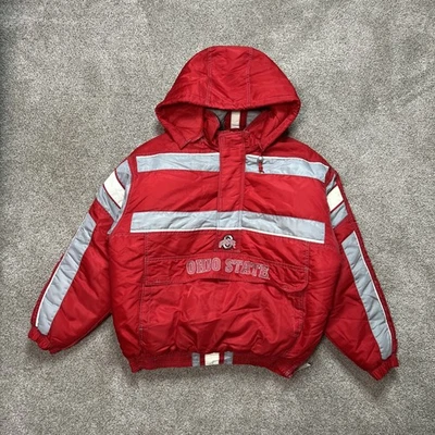 Jaqueta Pulôver com Capuz Vintage Anos 90 NCAA Starter Ohio State Buckeyes Tamanho Grande - Imagem 1 de 4