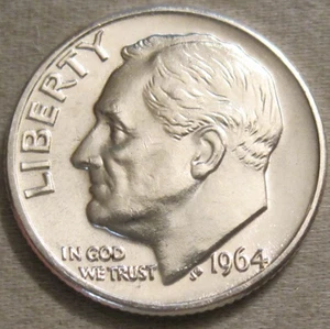 SCHÖNER WIE ABGEBILDET - 1964 P ROOSEVELT GROSCHEN *** 90% SILBER *** 582 - Bild 1 von 7