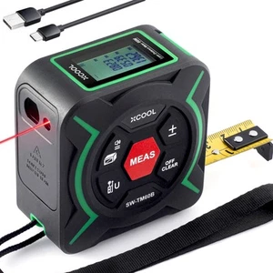 2-in-1 Tape Measure with Laser, 197-ft Laser Tape Measure & 9.8-ft Self-Locki... - Picture 1 of 9