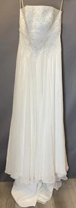 Wedding Dress Amanda Wytte Strapless Beaded White Ivory Women's UK16 K101 - Picture 1 of 16