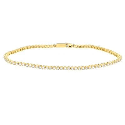 1.25 CT Certified Lab-Grown Diamond Tennis Bracelet Women's 10K Yellow Gold 7" - Image 1 of 4
