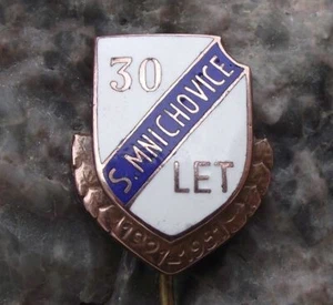 1951 TJ S Mnichovice Prague Football Soccer Club 30th Anniversary Pin Badge - Picture 1 of 2