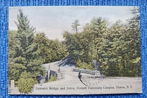 Ithaca, NY Entrance Bridge And Drive Cornell University  1908  VTG PC Postcard - Picture 1 of 2