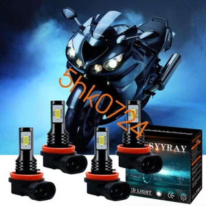 4x H9 H11 LED Headlight Bulbs 6000K Super White For Kawasaki ZX14r 2006-2015 - Picture 1 of 12