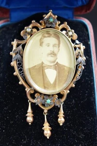 CHILE INTERNATIONAL EXHIBITION 1875 HISTORICAL VICTORIAN GOLD BROOCH 1er PREMIO - Picture 1 of 24