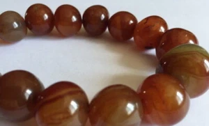 Genuine Sexy Stunning Red Carnelian Agate Beads necklace and ring 1970s - Picture 1 of 10