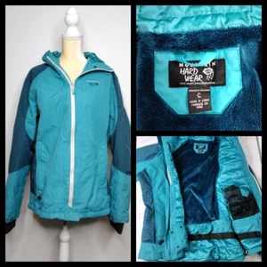 Mountain Hardwear Hooded Turquoise Insulated Ski Jacket Women's XL #J1472 - Picture 1 of 10