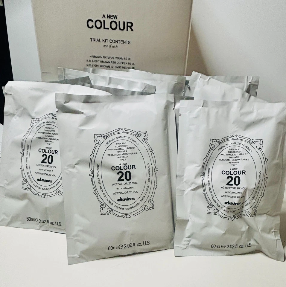 Color de cabello Davines un nuevo kit de inicio de color - tubos de tinte para el cabello profesional + activador nuevo en caja Foto 1 de 4