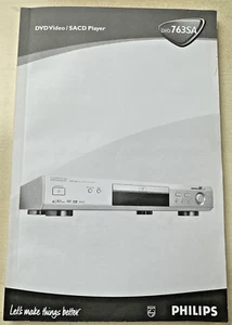 Original Bedienungsanleitung für PHILIPS DVD Video SACD Player 763SA deutsch u.a - Bild 1 von 4