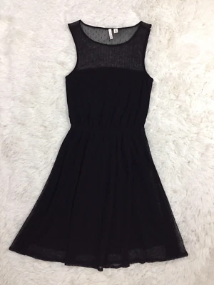 Frenchi 黑色网眼覆盖无袖修身喇叭裙 XS 码 — 第 1/4 张图片