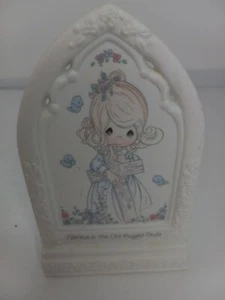 Precious Moments I Believe In The Old placa de cruz resistente porcelana Enesco 1993 - Imagen 1 de 5