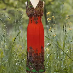 Maxi abito lungo vintage S-M babydoll paisley Y2K boho fata cottagecore zingaro - Foto 1 di 10