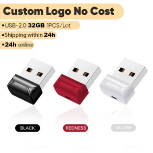 32GB Custom Logo USB 2.0 Flash Drive Real Capacity Mini Portable Thumb Drive - Picture 1 of 16