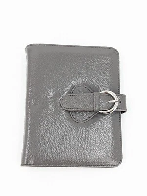 Franklin Covey CO AVA Charcoal Gray Binder Leather 7.5”x6” for Compact Planners