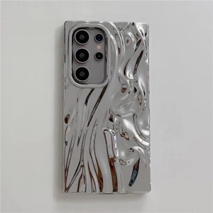 Plating Wave Design Glossy Shockproof Case Cover for Samsung S25 25+ 24 23 Ultra - Picture 1 of 25