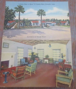 De colección #74274 EL CAMINO MOTEL, RIVERSIDE CALIFERIA; Sin usar; Postal doble - Imagen 1 de 5