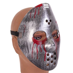 Horror Hockey Adult Halloween Costume Slasher Plastic Face Mask, For Men, Sil... - Picture 1 of 3