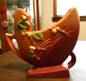 Roseville Snowberry Fan Vase um 1947 #IFH-6 - Bild 1 von 5