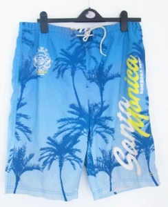 Smith And Jones Blue Palm Tree Santa Monica Swim Shorts Size M vtd - Picture 1 of 4