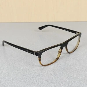 PRADA VPR03R TFJ-1O1 53-18 145 Top Black Brown Eyeglasses Frames Only Italy - Picture 1 of 12