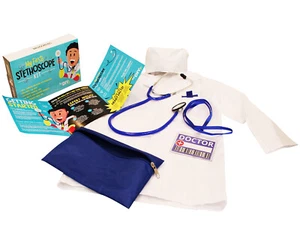 Kit médico mi primer estetoscopio - estetoscopio real para niños - con capa de laboratorio - Imagen 1 de 4