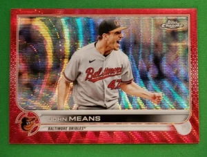JOHN MEAN 2022 Topps Cromo #176 Baltimore Orioles Refractor ONDA ROJA /5 - Imagen 1 de 2