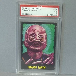 Vintage Outer Limits Daystar Card 1964 Monster Sci Fi PSA 5 Invade Earth #24 sp - Picture 1 of 5