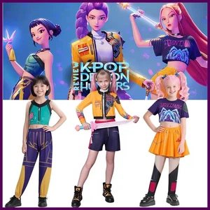 Costume cosplay KPOP Demon Hunters Mira Rumi Zoey per bambina Halloween palco 3D - Foto 1 di 26