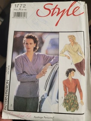 Style Pattern 1772 Sz 8-18 Stretch Gathered Cross  Wrap Blouse - Image 1 of 2