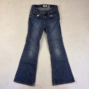 Girls Oshkosh B'gosh Flare Jeans Dark Blue Size 10 Adjustable Waistband - Picture 1 of 11