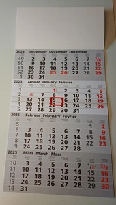 4-Monats-Kalender 2026 - Wandkalender / Grau 30 x 60 cm zum AKTIONSPREIS - Bild 1 von 1