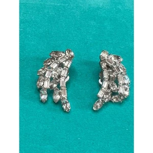 Kramer Sparkly Signed High End Designer Rhinestones Large 3" earrings  - Picture 1 of 11