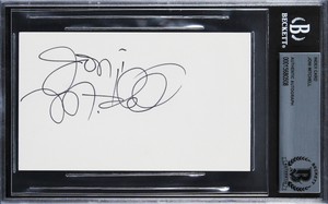 Joni Mitchell Authentic Signed 3x5 Index Card Autographed BAS Slabbed 3