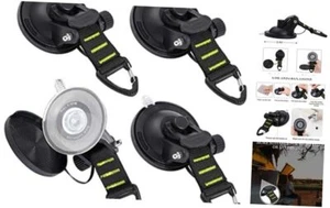 Suction Cups Hooks Heavy Duty Outdoor Car Camping Essentials 4 Pieces - Picture 1 of 7