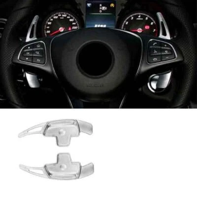 Paletas de cambio de volante de aluminio plateado aptas para Benz GLE GLS 2016-2019 2 piezas Foto 1 de 4