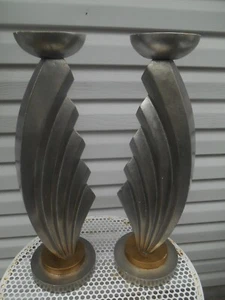 Art Deco style candlesticks (Set of two) 21" tall - Picture 1 of 10