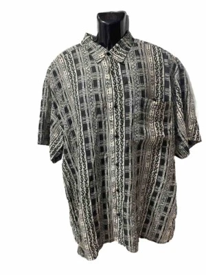 EDICIÓN NATURAL 100% Seda Camisa Hombre, Manga Corta, Geométrica Talla XL#21 Foto 1 de 4