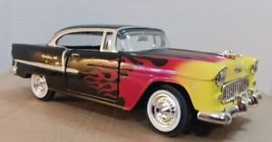 1955 CHEVY BEL AIR  Street Rod Version FLAME Style 1:24 Scale DIECAST Vehicle
